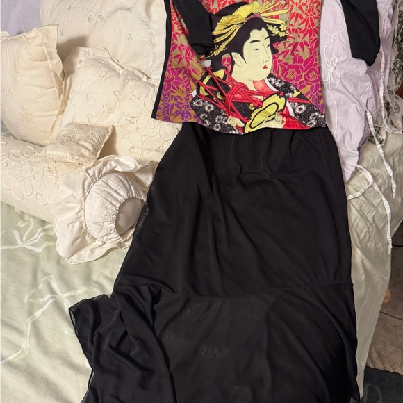 Colorful Geisha Print Top - Picture 6 of 7